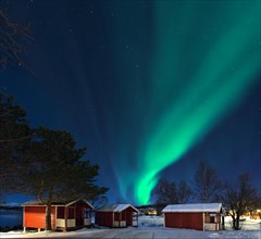 Northern lights camping cabins Tysjford Norway