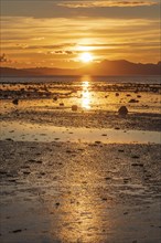 Sunset over a fjord