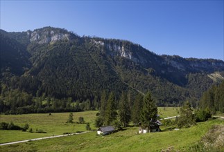 Alpine meadows and alpine huts in Rettenbachtal