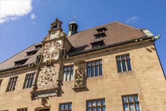 Art clock at the historical town hall