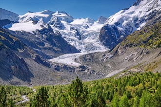 Morteratsch Valley with Bellavista and Morteratsch Glacier