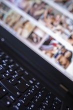 Internet portal for porn movies on the monitor of a computer