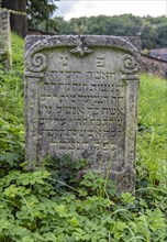 Tombstone at Jewish Cemetery in Jemnice