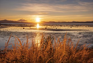 Sunset over a fjord