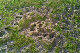 Aerial view of the lava field Dimmuborgir