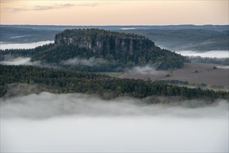 Pfaffenstein with morning fog