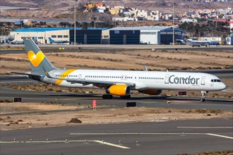 A Condor Boeing 757-300 aircraft with registration mark D-ABOR at Gran Canaria Airport