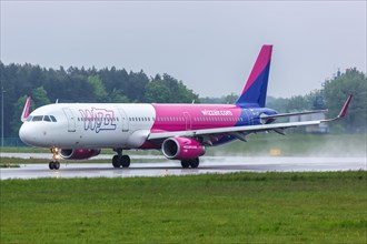An Airbus A321 aircraft of Wizzair with registration HA-LXF at Gdansk Airport