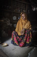 Rohingya woman in her hut in Kutupalong camp