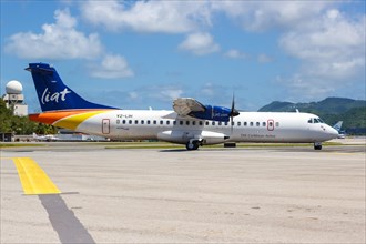 An ATR 72-600 of LIAT with registration number V2-LIH at the airport St