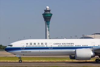 A Boeing 777-300ER aircraft of China Southern Airlines with registration mark B-20AC at Guangzhou