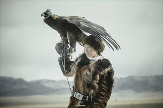 Portrait of a young eagle hunter