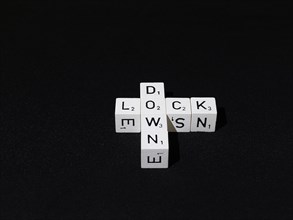 Letter cubes form the word Lockdown