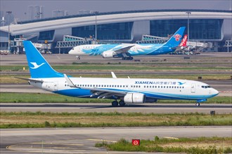 A Boeing 737-800 aircraft of Xiamenair with registration number B-5160 at Guangzhou Airport