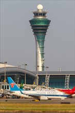 A Boeing 737-700 aircraft of China Southern Airlines with registration number B-5281 at Guangzhou