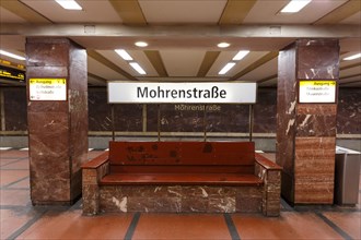 Mohrenstrasse Berlin Underground Metro Underground Station Tunnel Station U Bahn