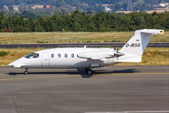 A private Piaggio P-180 Avanti II aircraft with registration number D-IRSG at Dortmund Airport