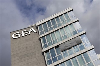 GEA lettering on building