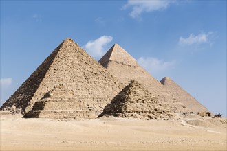 The three main pyramids with two of the three queen's pyramids in the foreground