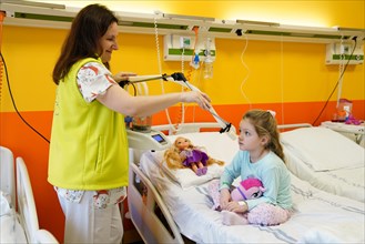 Treatment of a paediatric patient in a paediatric ward in a hospital by inhalation