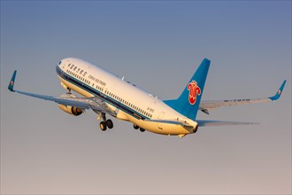 A Boeing 737-800 aircraft of China Southern Airlines with registration number B-7970 at Guangzhou