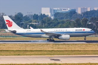 An Air China A330-200 aircraft with registration number B-6080 at Beijing Airport