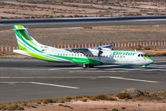 An ATR 72-600 aircraft of Binter Canarias with the registration EC-MOL at Gran Canaria Airport