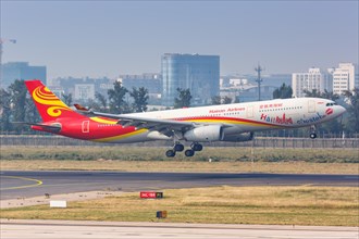 An Airbus A330-300 aircraft of Hainan Airlines with registration number B-8287 at Beijing Airport