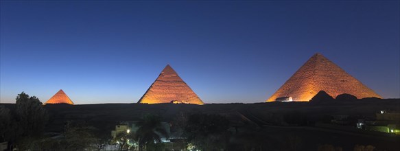 The three main pyramids during sound and light show