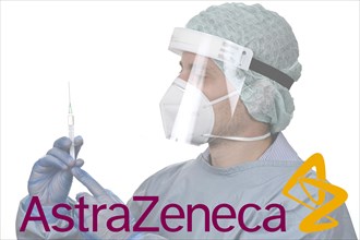 Symbol picture Corona vaccine of the company ASTRAZENECA