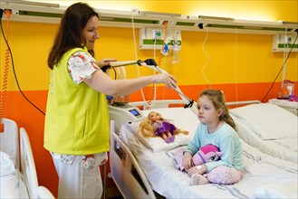 Treatment of a paediatric patient in a paediatric ward in a hospital by inhalation