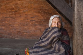 Portrait of an old Hindu woman