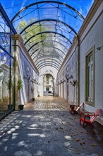 Glass roofed arcade