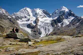 Viewpoint on Fuorcla Surlej with Piz Bernina and Piz Roseg