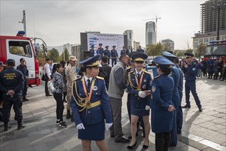 Honoring graduates of various schools and academies on Sukhbaatar Square with Genghis Khan monument