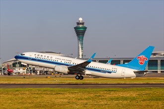 A Boeing 737-800 aircraft of China Southern Airlines with registration number B-5715 at Guangzhou
