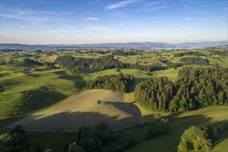 Landscape panorama with drumlin
