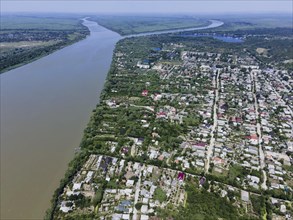 Aerial view on Vilkovo city