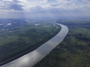 Aerial view on the Danube Biosphere Reserve in Danuble delta