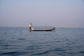Fishermen fishing on Lake Inle