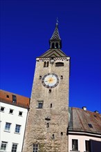 Medieval town gate with the Schmalzturm or beautiful tower