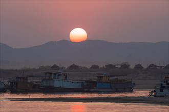 Irrawaddy River during sunset