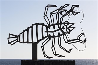 Wrought iron sculpture of a crab