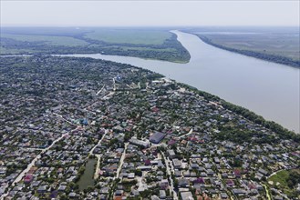 Aerial view on Vilkovo city