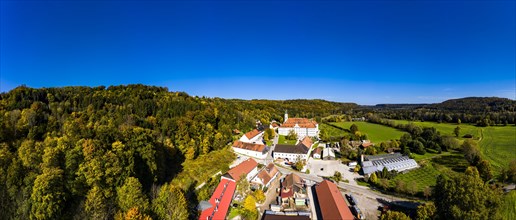 Aerial view Schaeftlarn Monastery