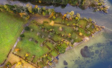 Shore of Mondsee with bathing place plots