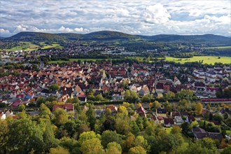 View in autumn from Michelsberg over Hersbruck