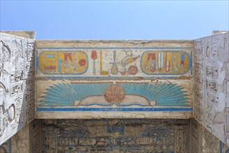 Painted relief image on the vault of Medinat Habu temple