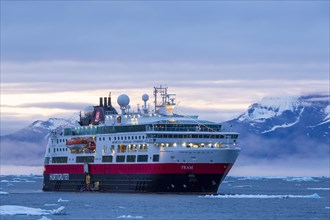 Cruise ship in ice field