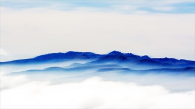 Panoramic view of the chain of Sancy mountains